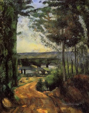 Árboles de carretera y lago Paul Cezanne Pinturas al óleo